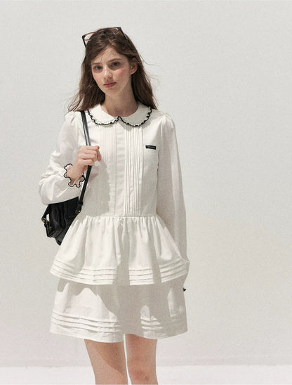 Pleated Peter Pan Collar Dress