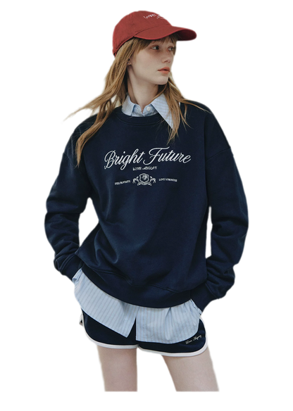 Embroidered Graphic Crewneck Sweatshirt