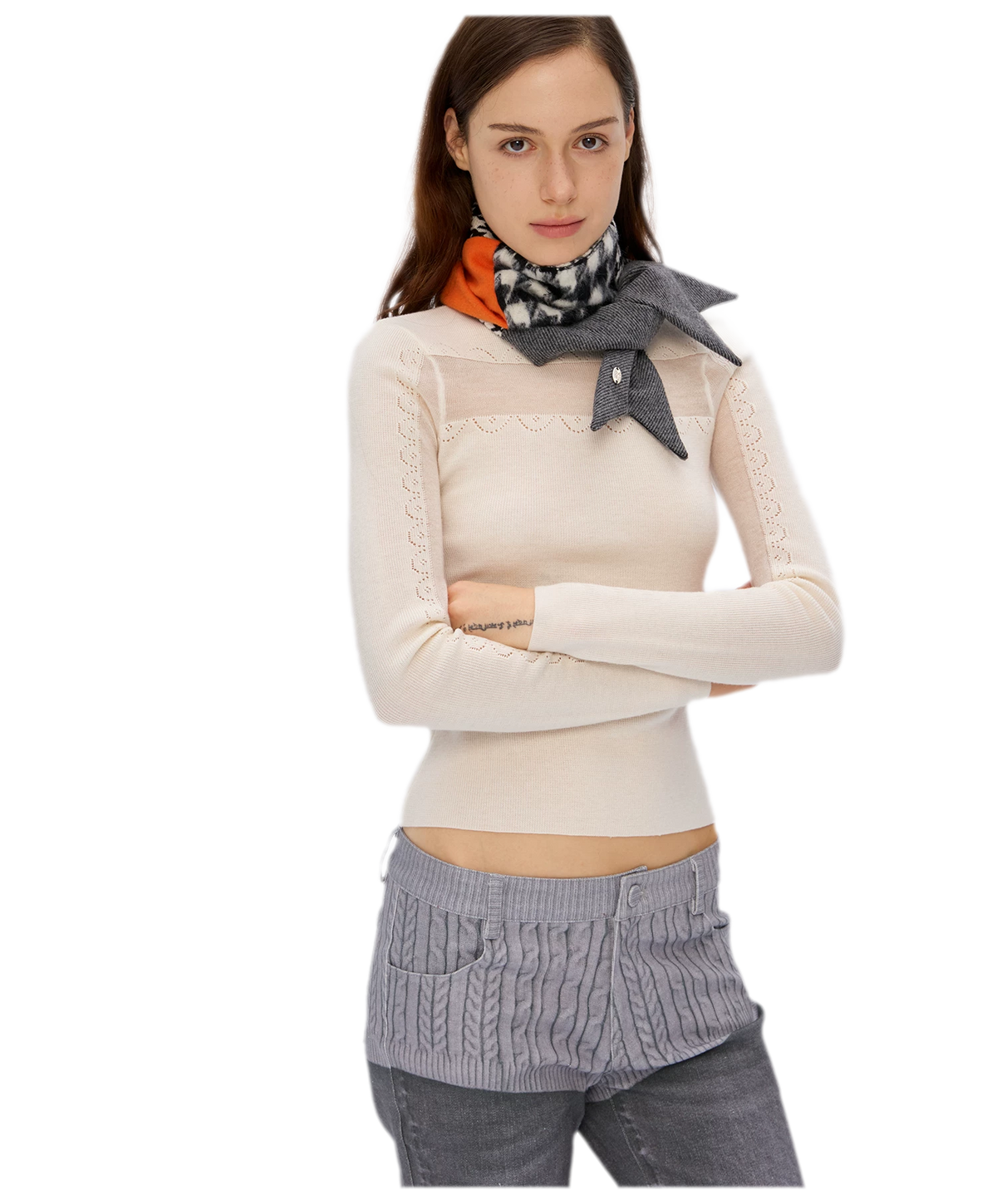 Wool Color-Block Rectangular Scarf