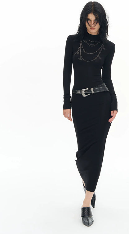 Rhinestone Slim Knit Dress