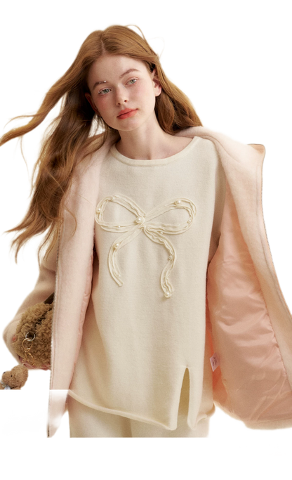 Soft Wool Hooded Jacket