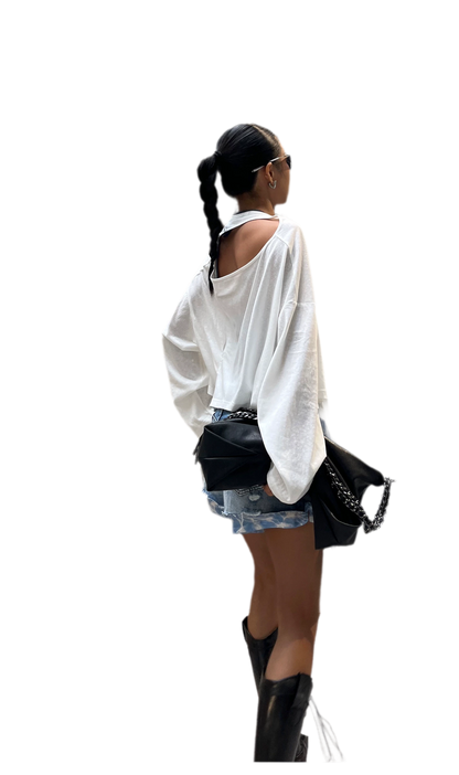 Silver Thread Off-Shoulder Top