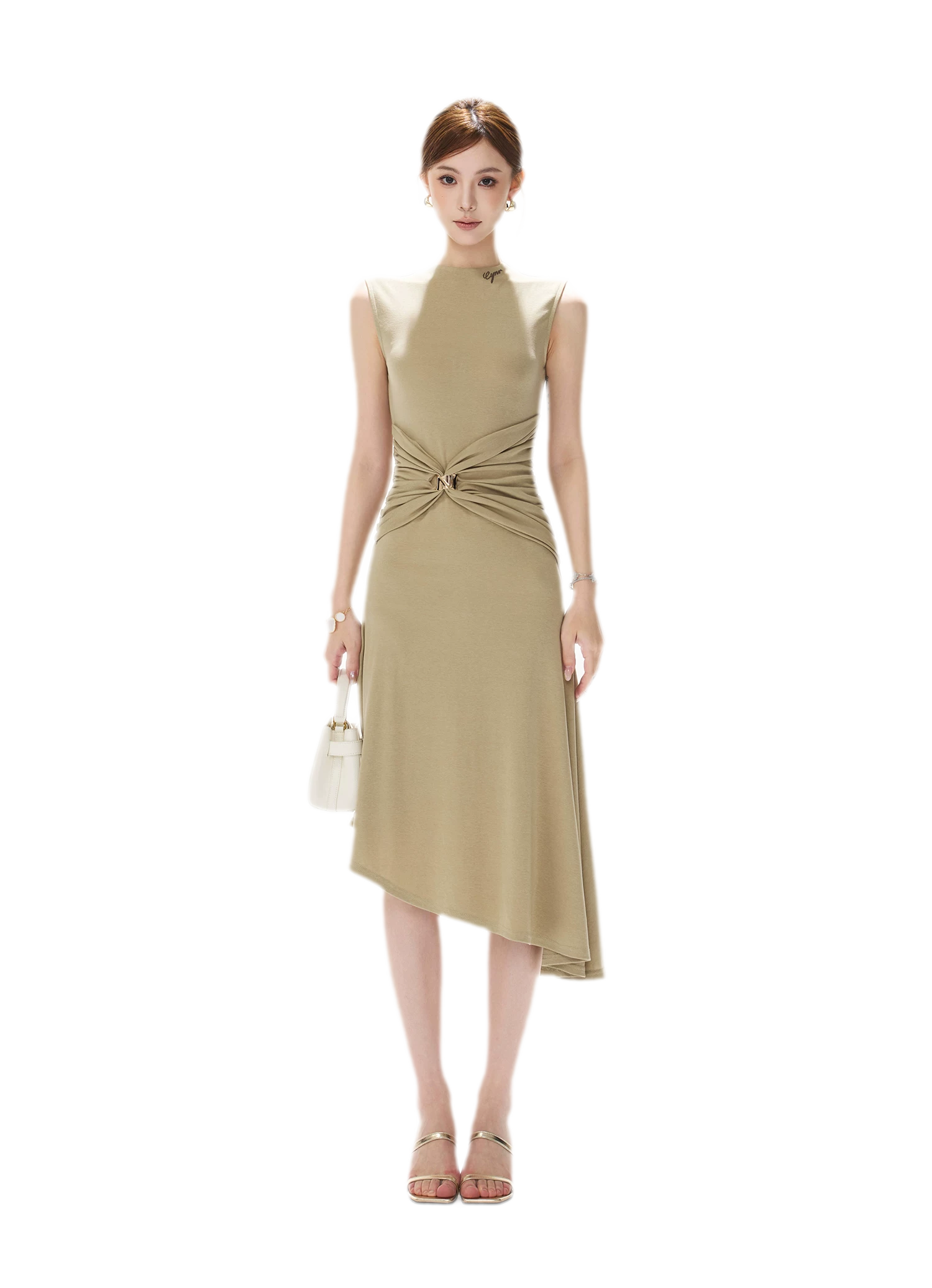 Twist Waist Asymmetric Dress