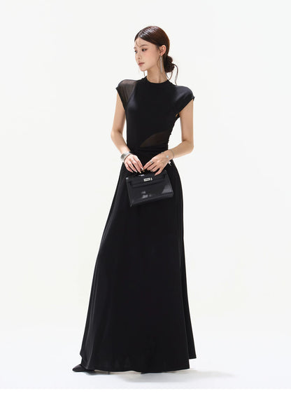 Black Swan Prologue Knot Mesh Sleeve Waist Dress