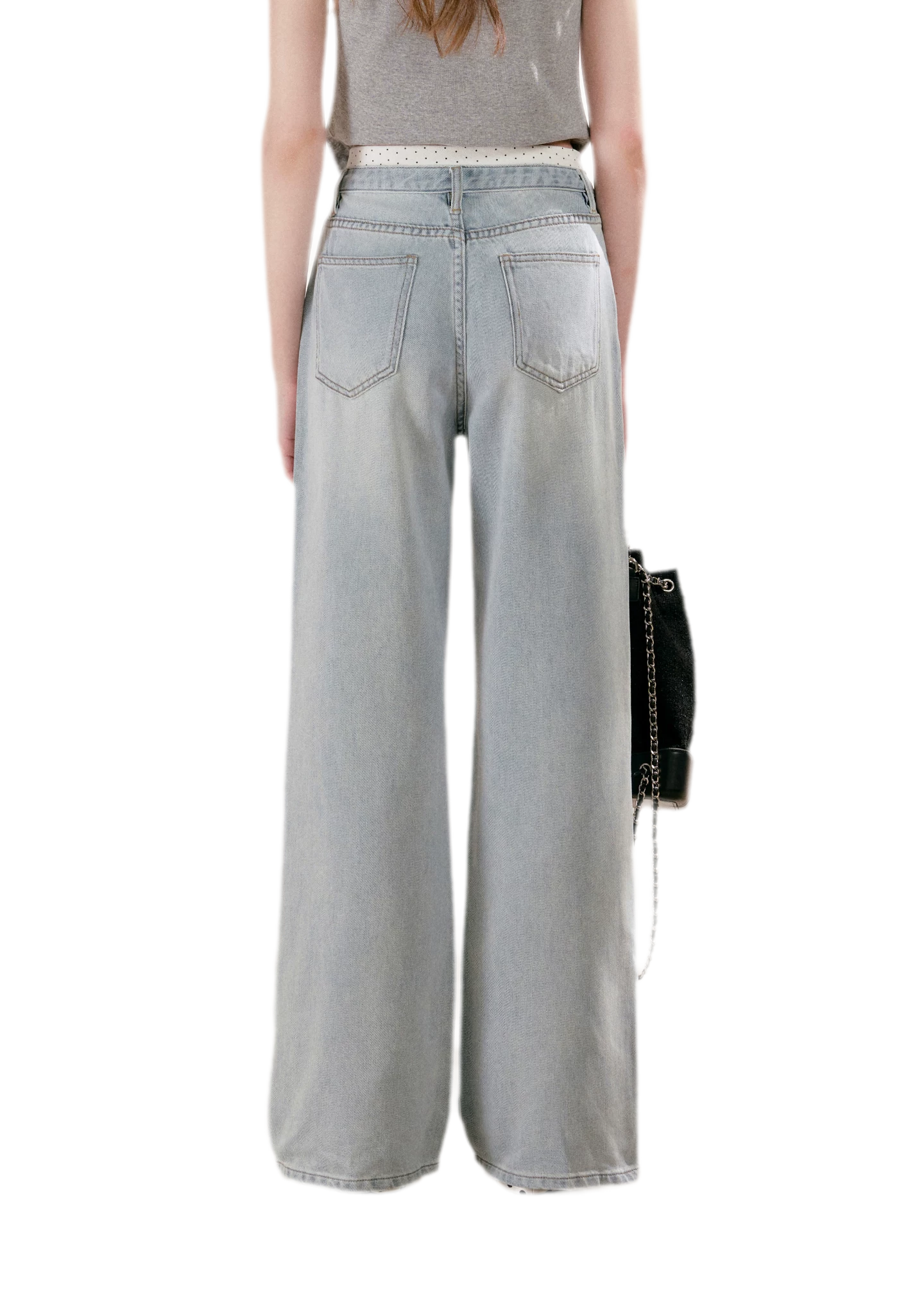 Washed Wide-Leg Jeans