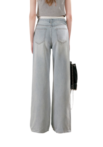 Washed Wide-Leg Jeans