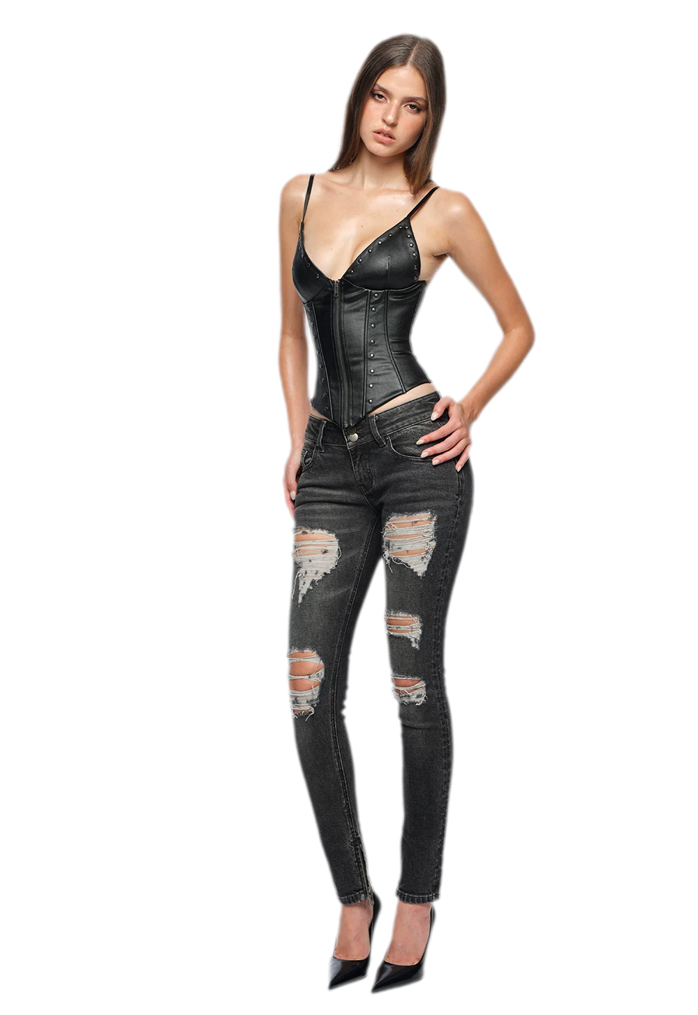 Studded Coated Bustier