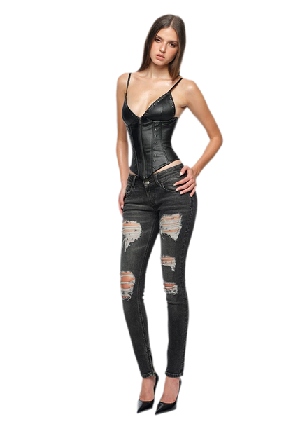 Studded Coated Bustier