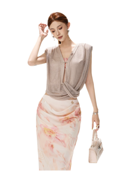 Floral Satin Mermaid Skirt