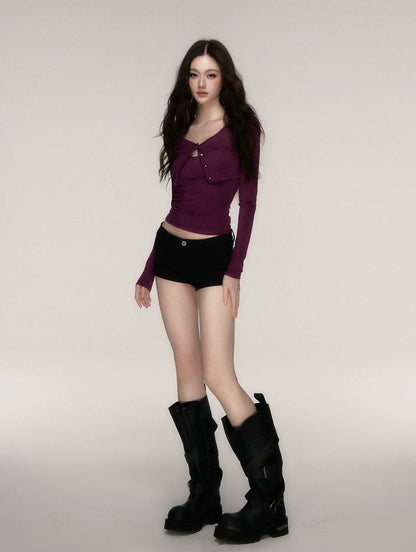 Soft Fitted Layered Top Set