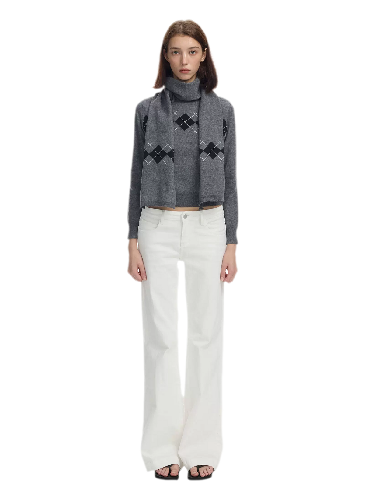 Argyle Waist-Shaped Sweater Set