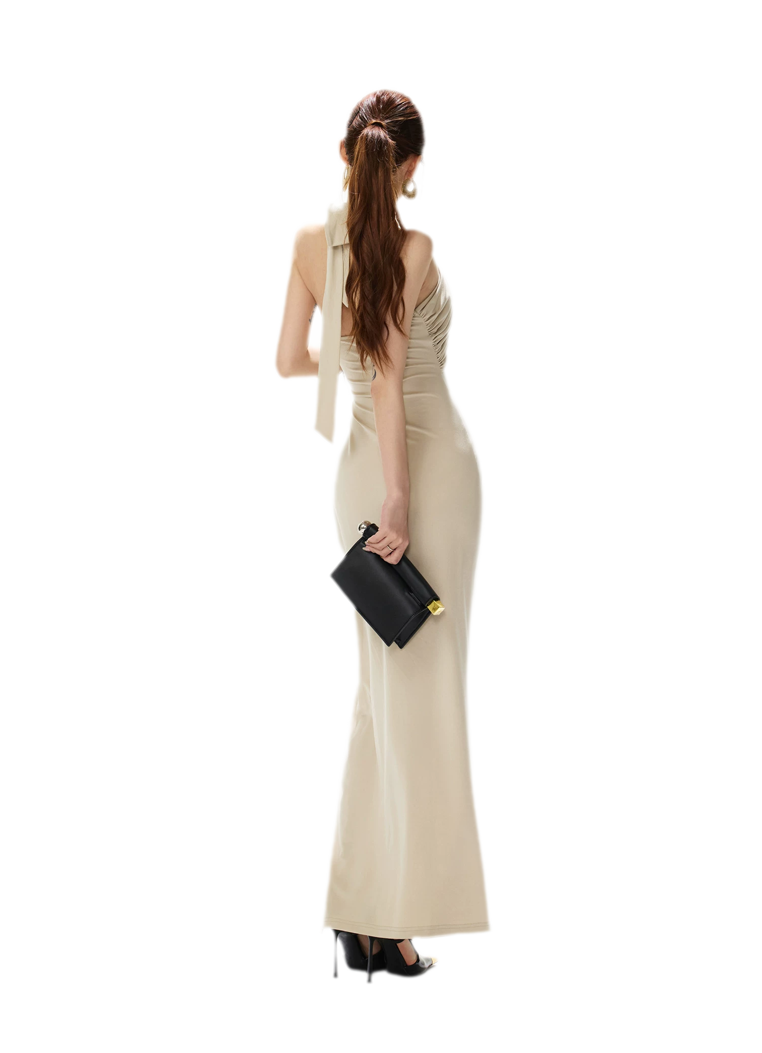 Cross-Twist Halter Dress
