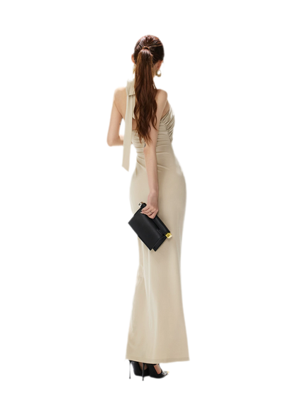 Cross-Twist Halter Dress
