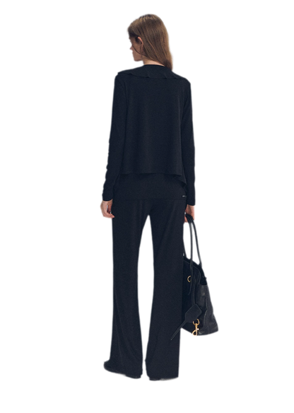 Ruffled Drape Knit Set