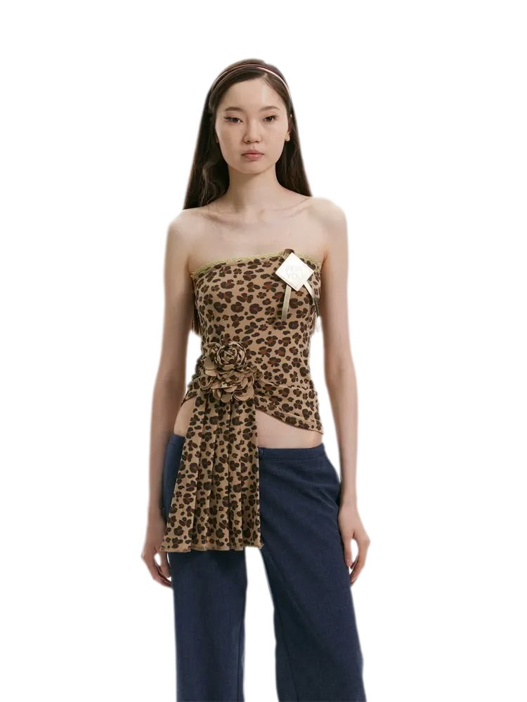 Leopard Lace Backless Cami