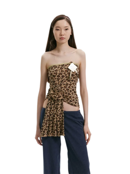 Leopard Lace Backless Cami