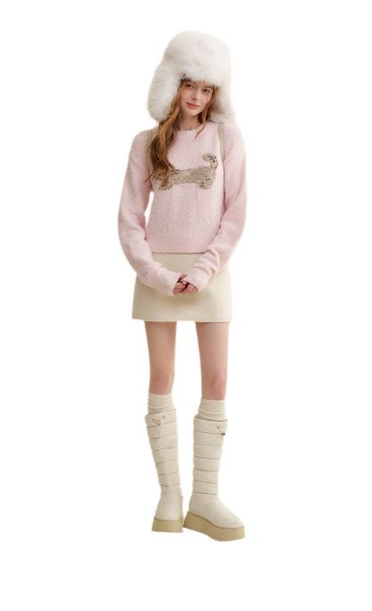 Wool Cat Jacquard Sweater