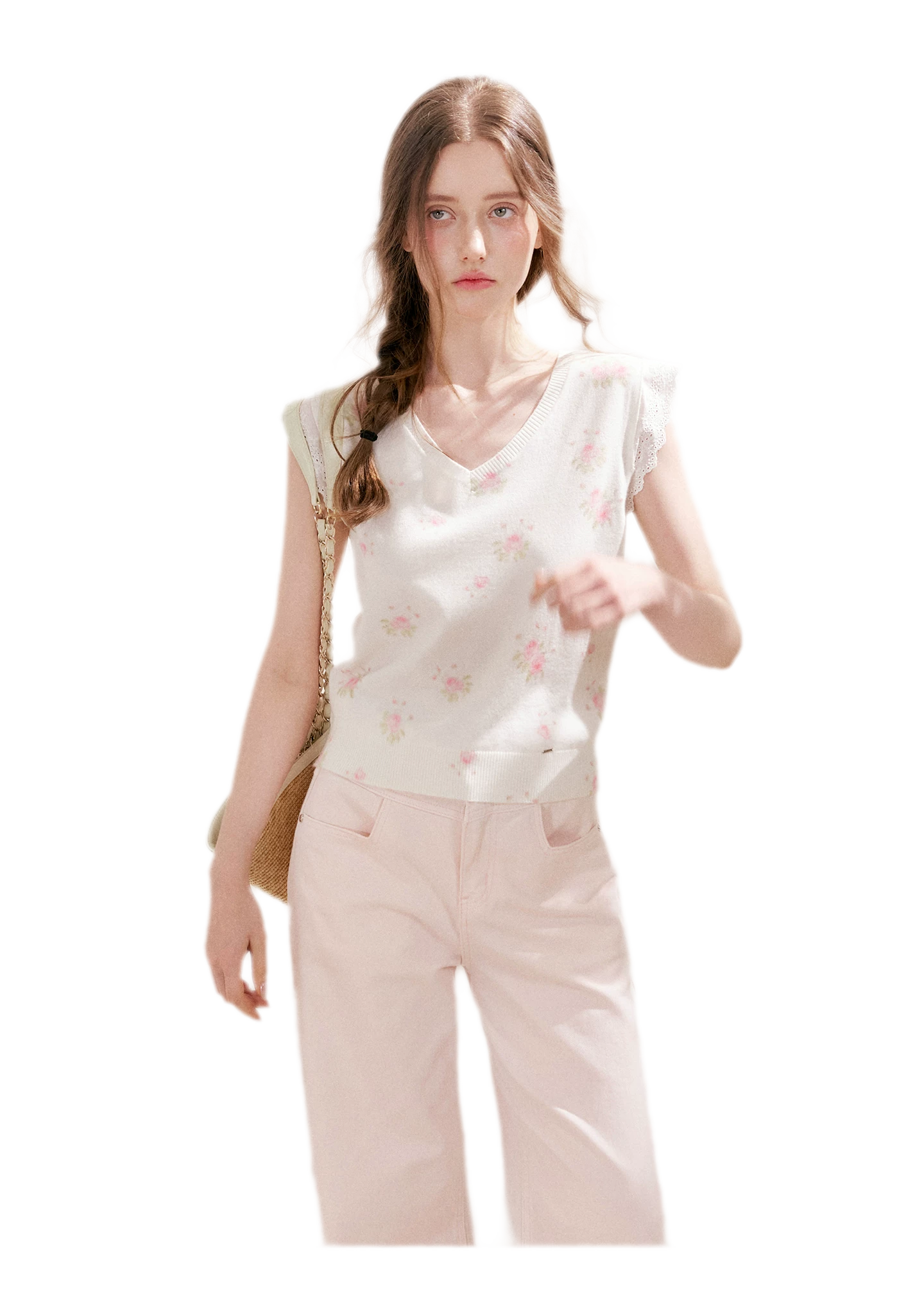 Rose Lace Knit Tee