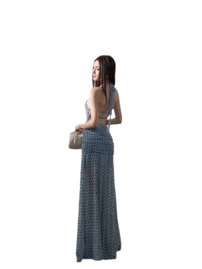 Polka Dot Backless Dress