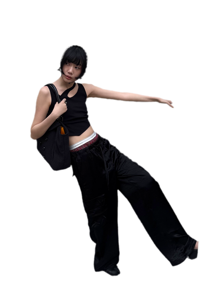 Deconstructed Asymmetric Cutout Tank Top
