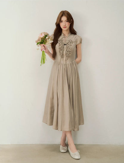 Ruffle V-Neck Maxi Dress