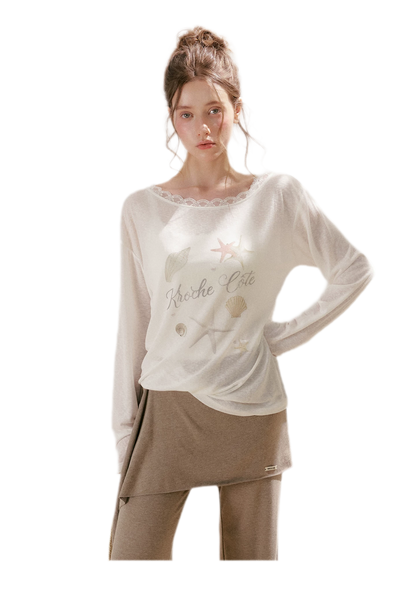 Lace Starfish Print Tee
