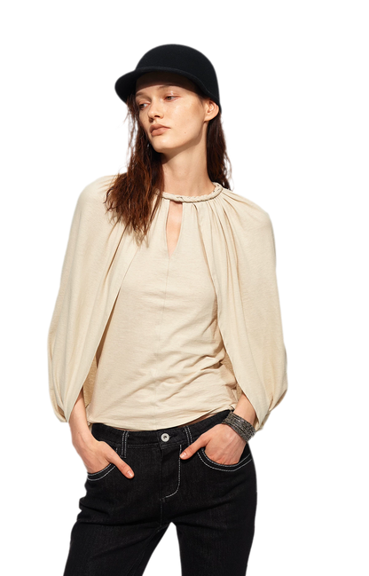Cotton Cape Sleeve Top
