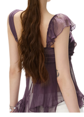CYNR Misty Chiffon Ruffle Cami – view 10