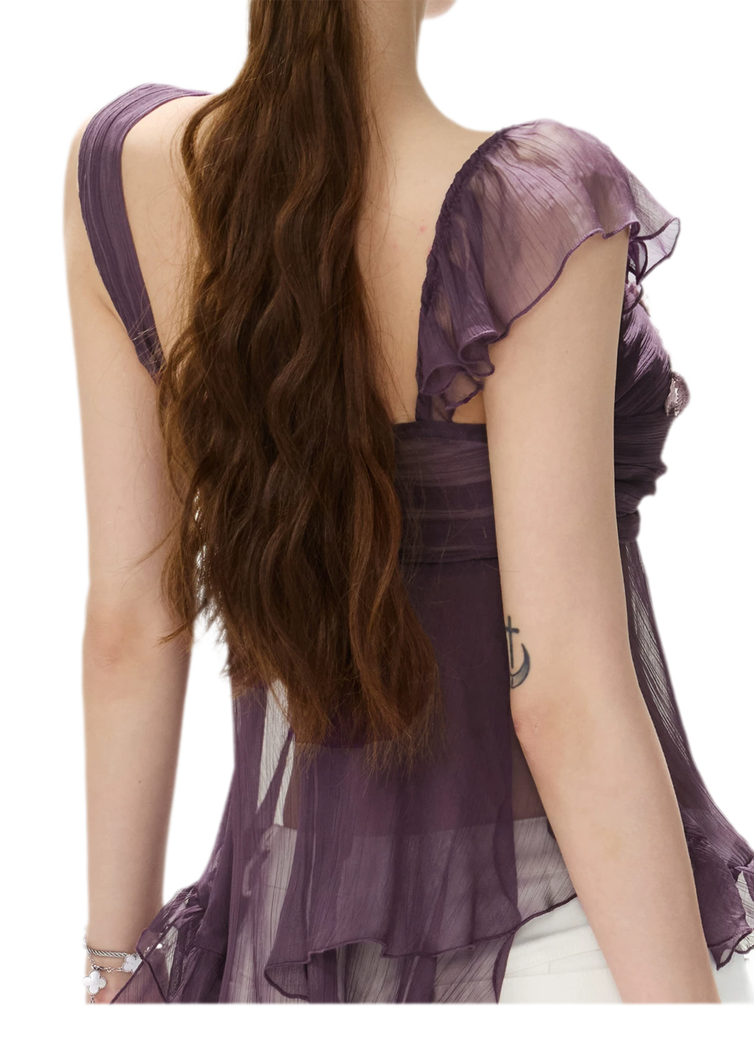 CYNR Misty Chiffon Ruffle Cami – view 10