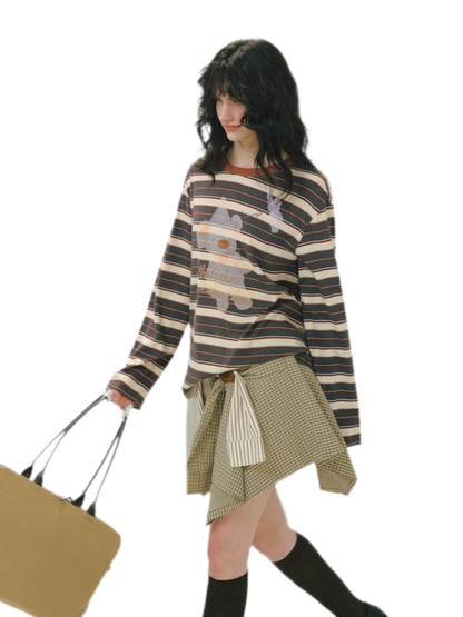 Patchwork Asymmetrical Plaid Skort