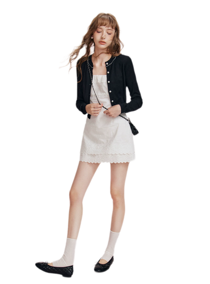 Cotton Embroidered Ruffle Dress