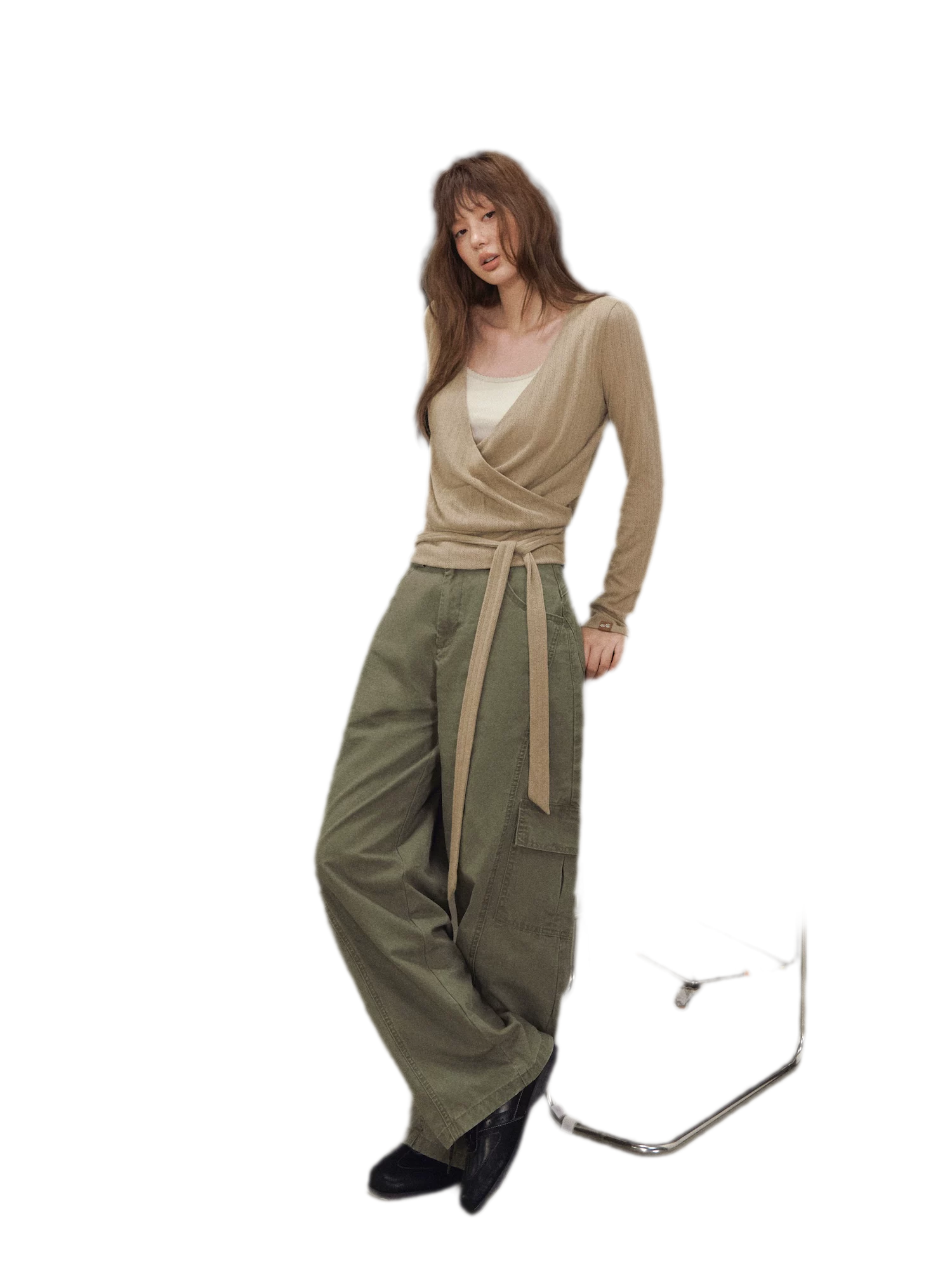 Wrap Tie Knit Top