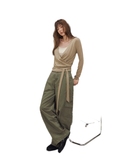 Wrap Tie Knit Top
