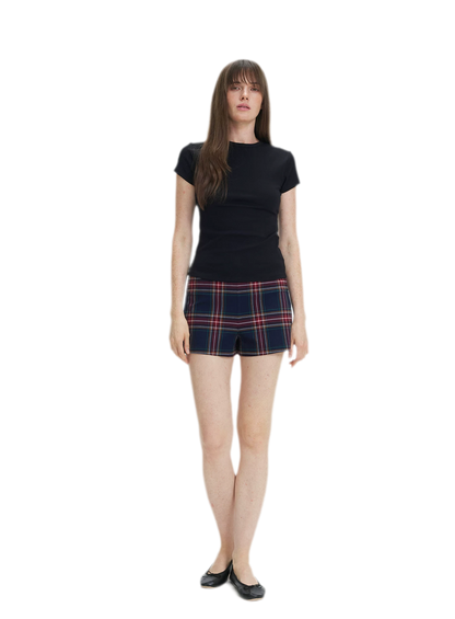 Vintage Plaid Low-Rise Bottoms