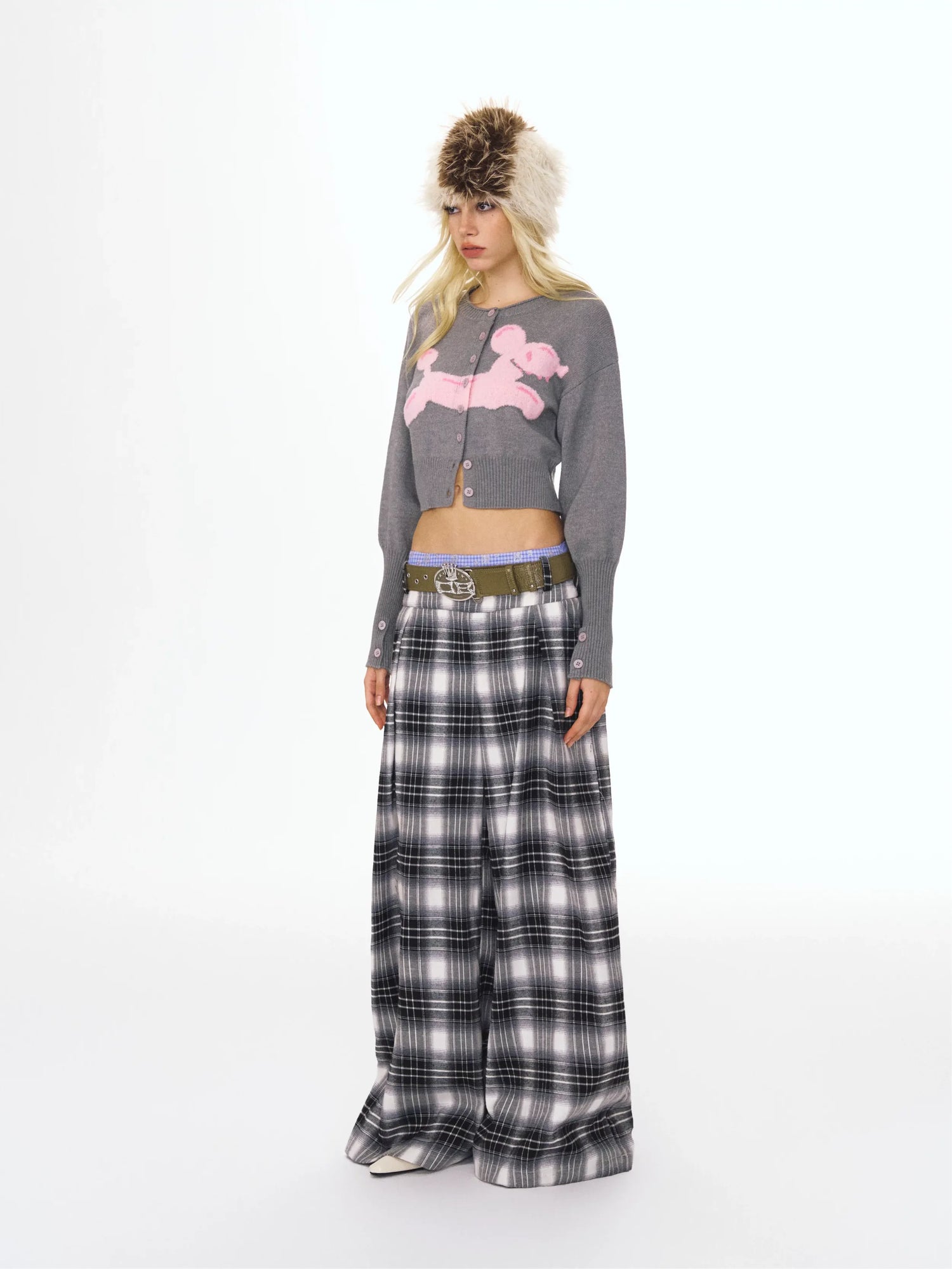 Poodle Motif Cardigan