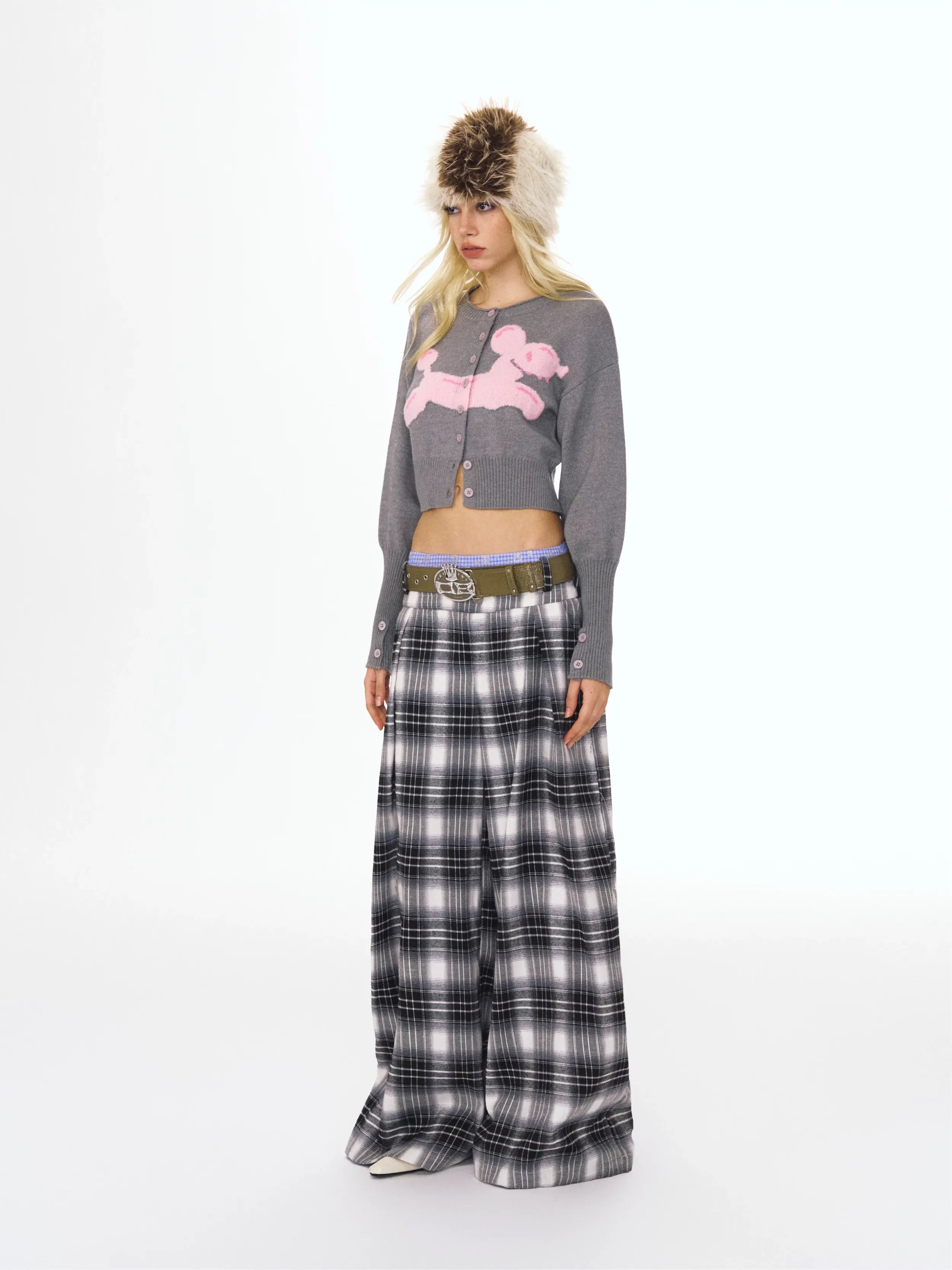 Poodle Motif Cardigan