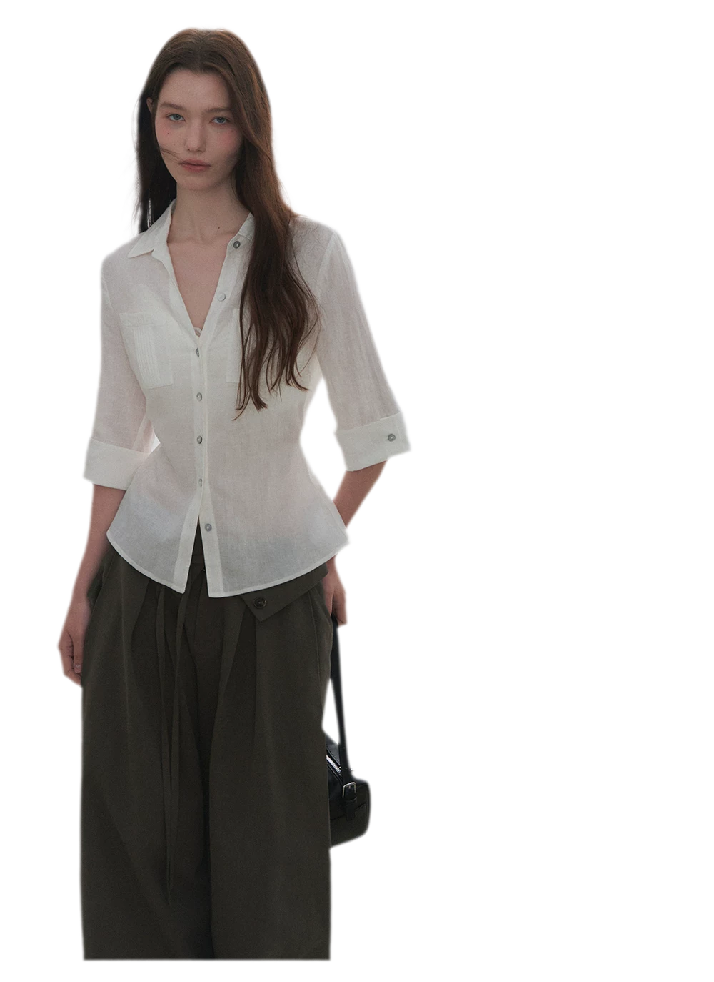 Tencel Linen Cinched Shirt