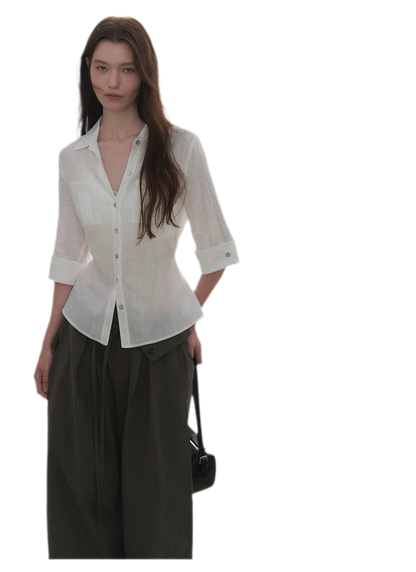 Tencel Linen Cinched Shirt