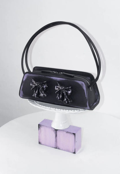 Ceramic Bow Leather Shoulder Bag