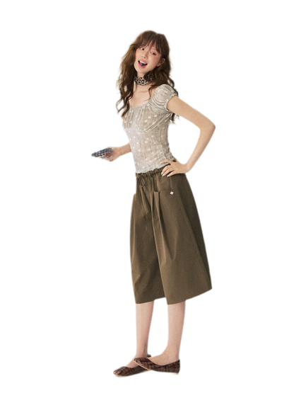 Polka Dot Ruched T-Shirt