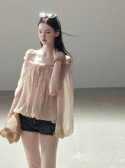 Crinkled Off-Shoulder Top