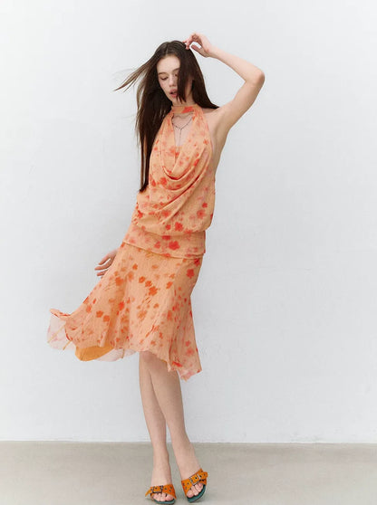 Heart Hunter Vacation Floral Halter Top &amp; Skirt