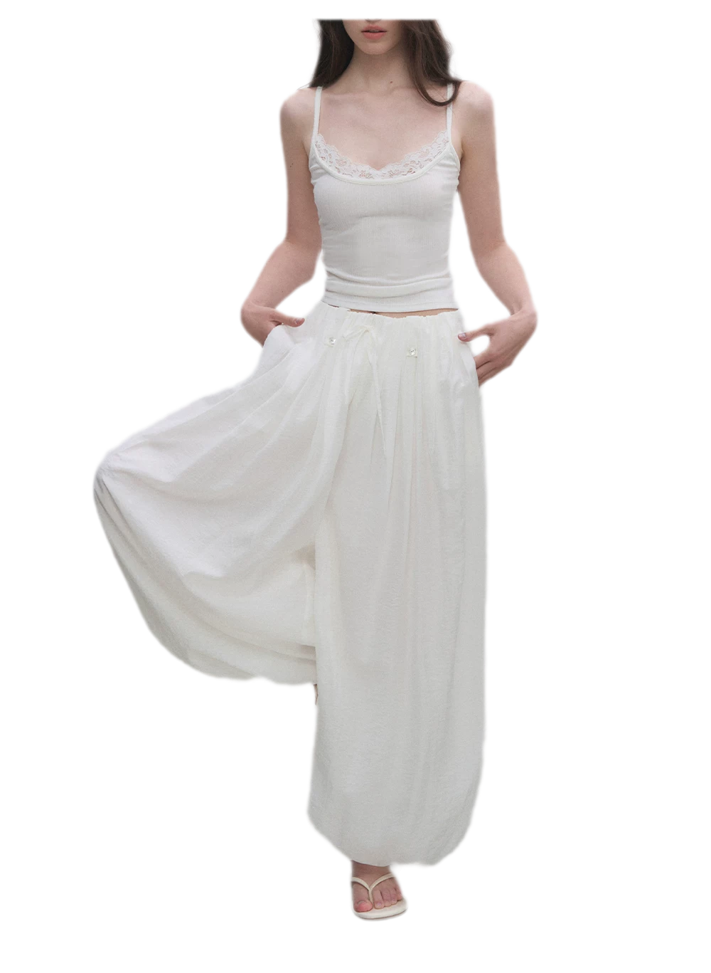 Pleated Balloon-Leg Tencel Trousers