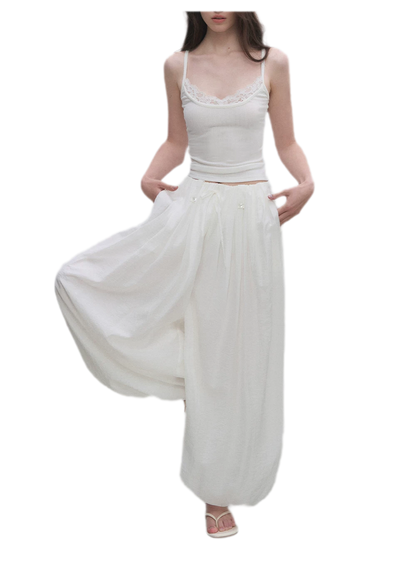 Pleated Balloon-Leg Tencel Trousers