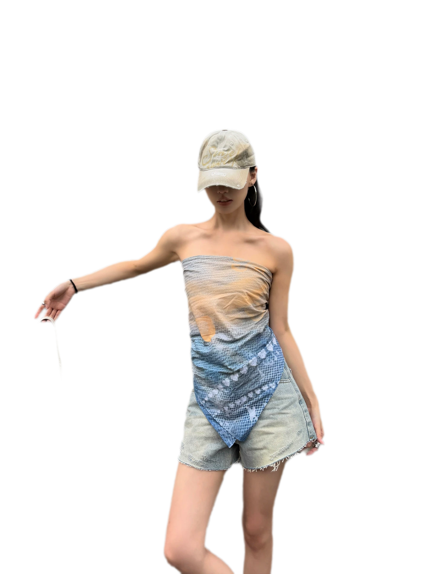 Denim Print Silk Scarf