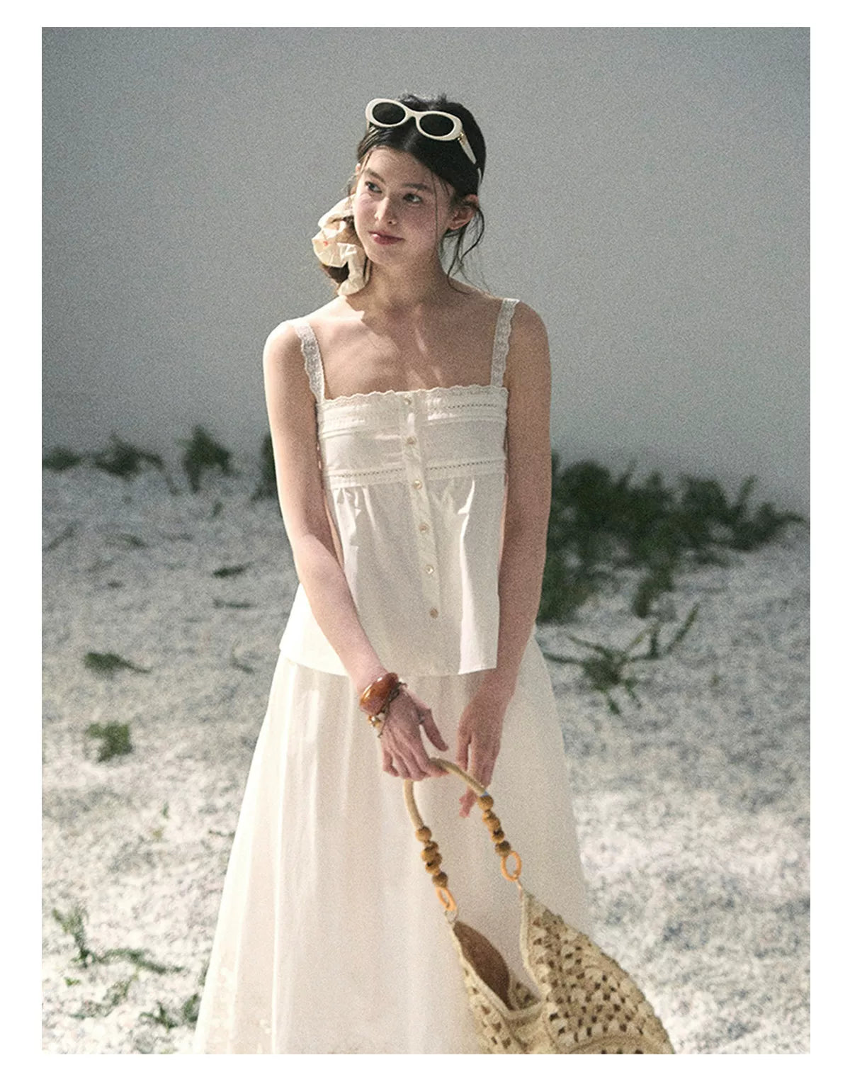 "Summer Breeze on Cloud Shoulders" French Lace Two-Piece
