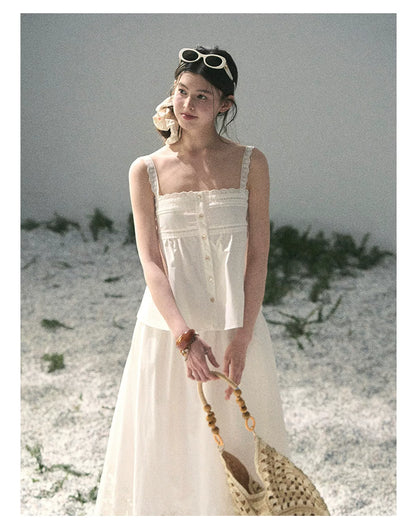 "Summer Breeze on Cloud Shoulders" French Lace Two-Piece