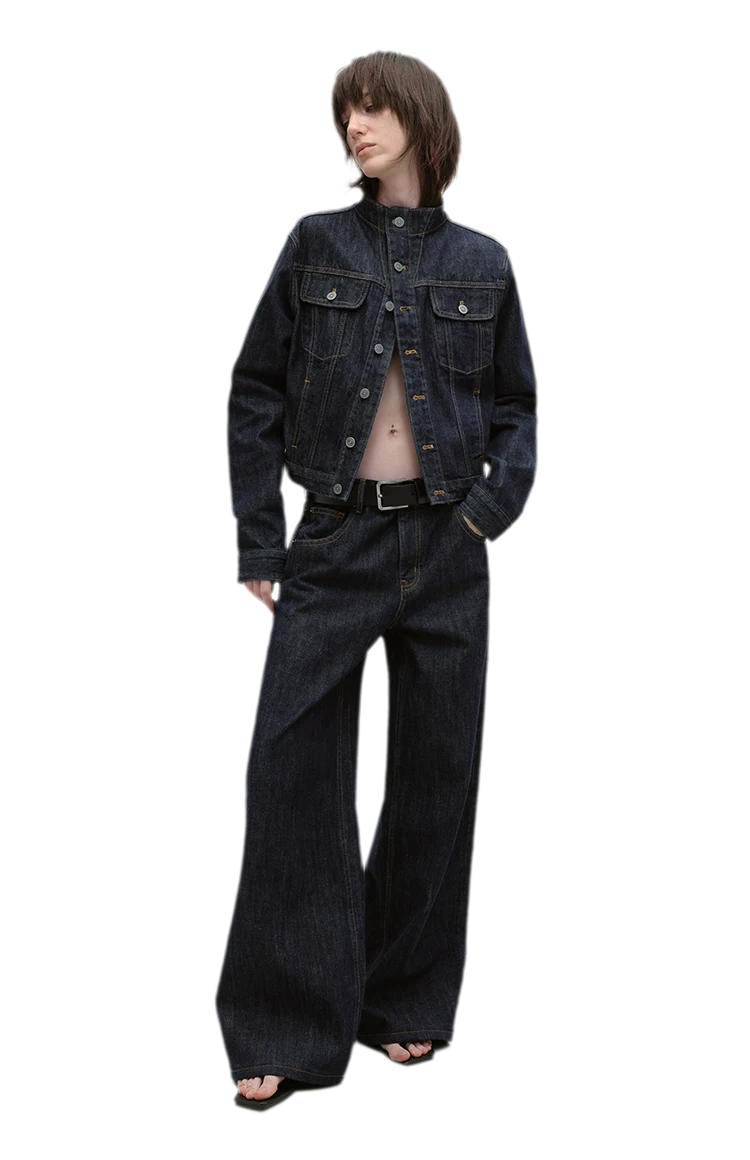 Redline Cropped Raw Denim Jacket