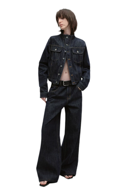 Redline Cropped Raw Denim Jacket