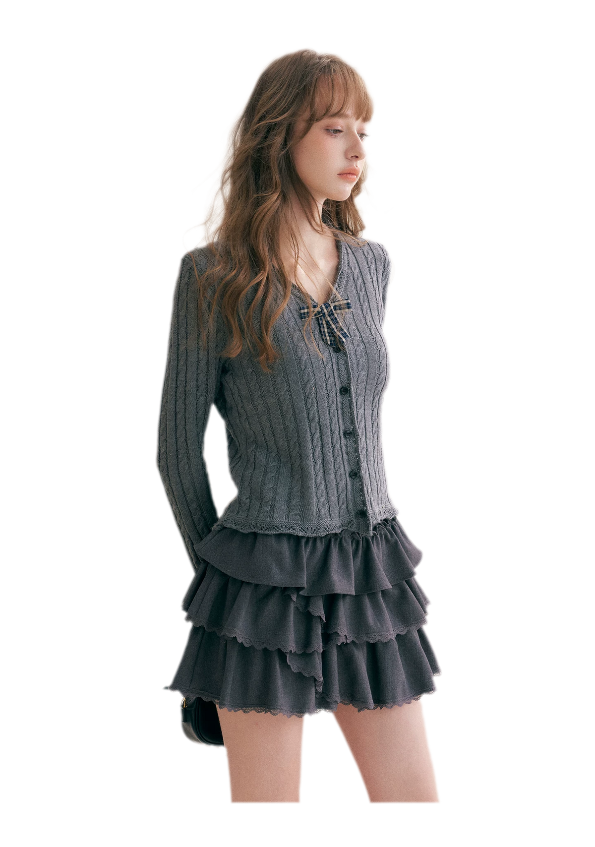 Cable Knit V-Neck Cardigan